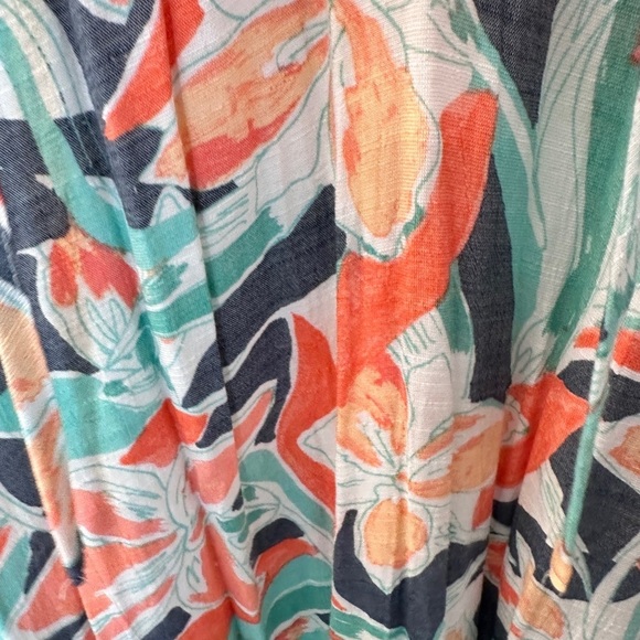 Nine West Tiered Peasant Floral Maxi Dress Size L - Picture 9 of 12